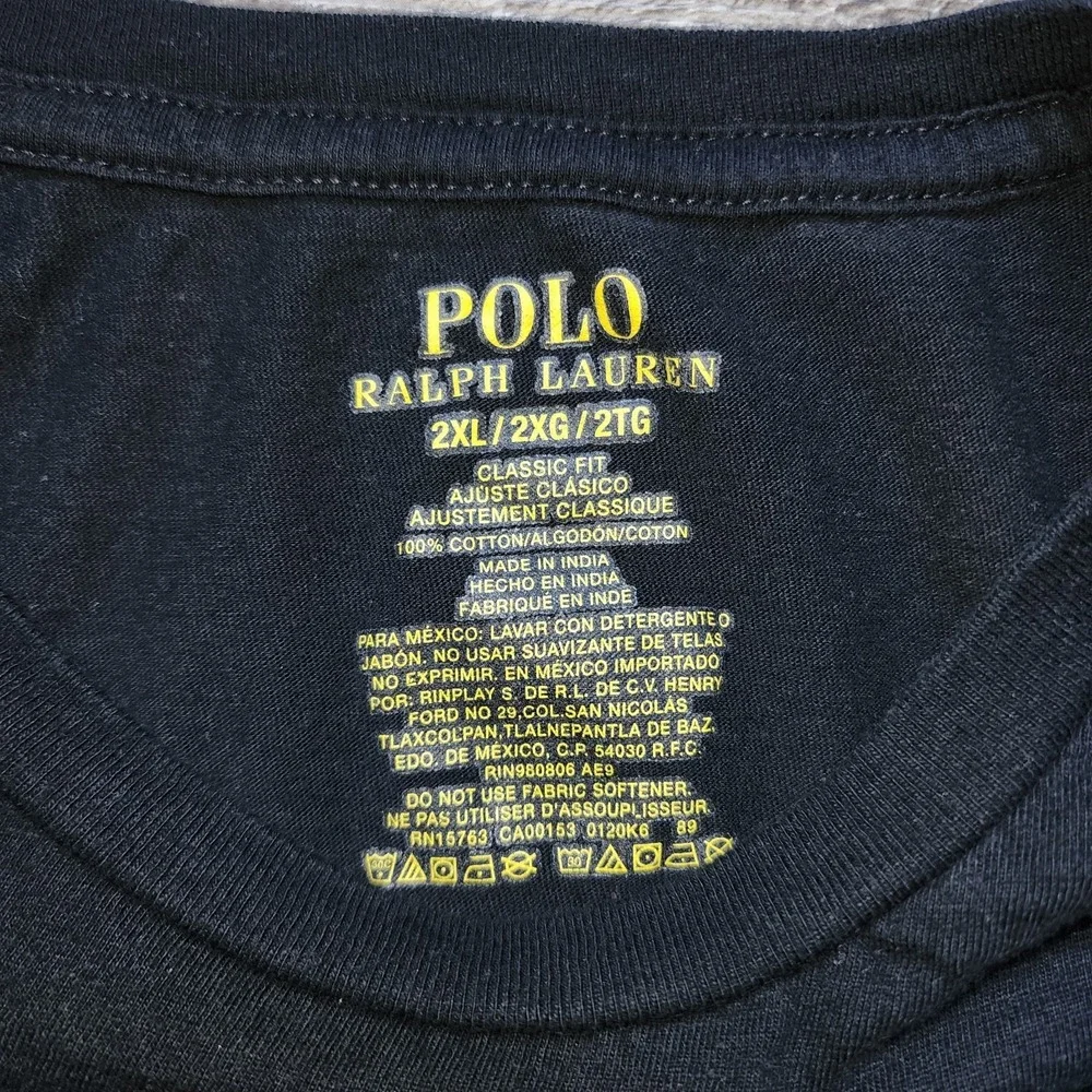 Polo Ralph Lauren Men's Black T-shirt Rare Find Size 2XL